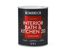 Краска для стен и потолков Komandor Interior Bath&Kitchen 20 A S1305001001 полуматовая 0,9 л
