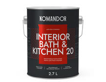 Краска для стен и потолков Komandor Interior Bath&Kitchen 20 C S1305003003 полуматовая 2,7 л