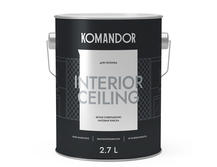 Краска для потолка Komandor Interior Ceiling  S1301010003 глубокоматовая 2,7 л