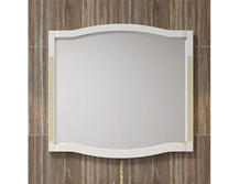 Зеркало для ванной Opadiris Лаура 100 белый с бежевой патиной