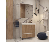 Мебель для ванной Velvex Klaufs 80.2D.1Y белый гянец/дерево