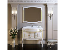 Мебель для ванной Opadiris Лаура 120 белый с бежевой патиной золото