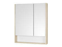 Зеркальный шкаф для ванной Акватон Сканди 70 белый/дуб верона